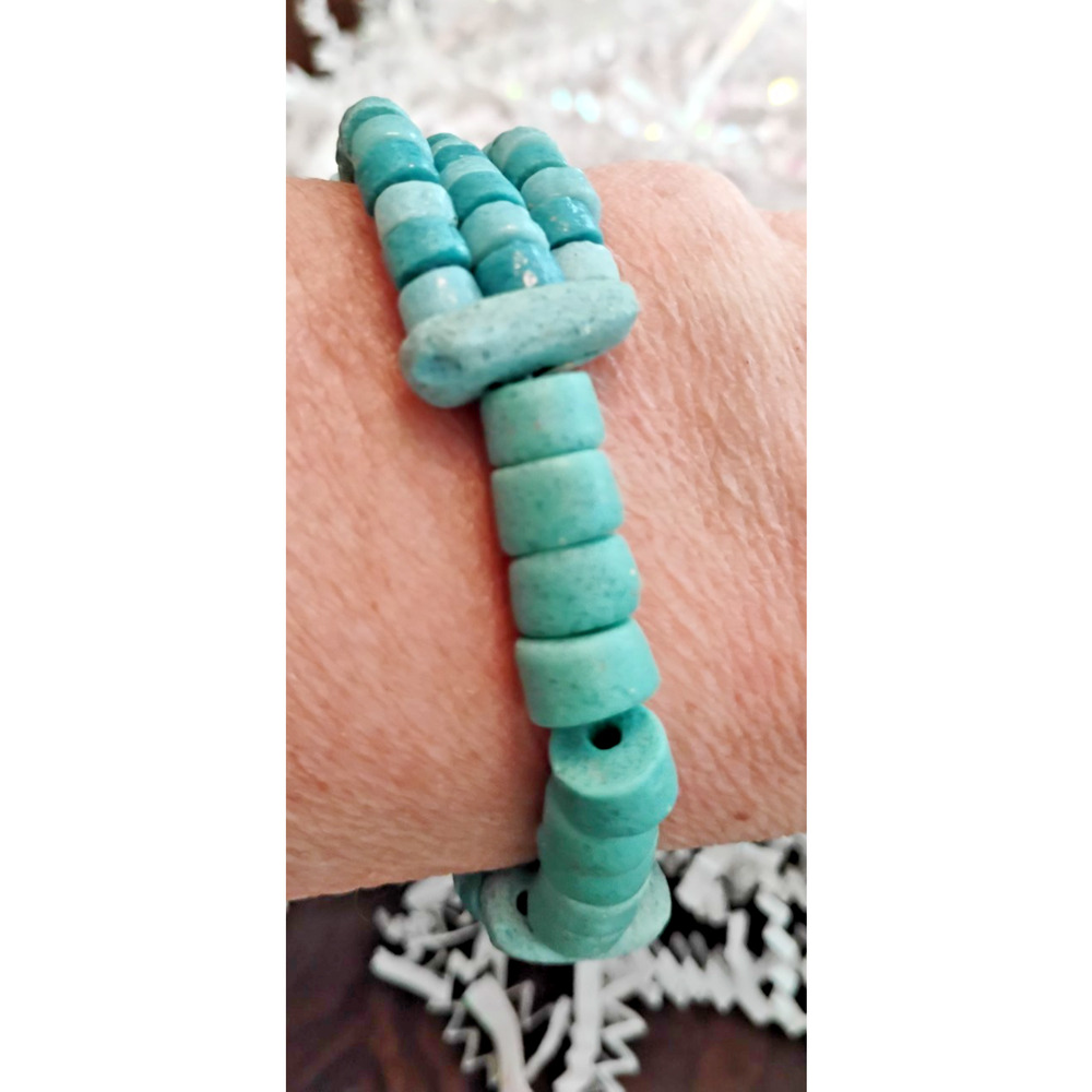 NWT Global Mamas Fair Trade Stretch Bracelet Recycled Glass Ghana Boho - Picture 3 of 7
